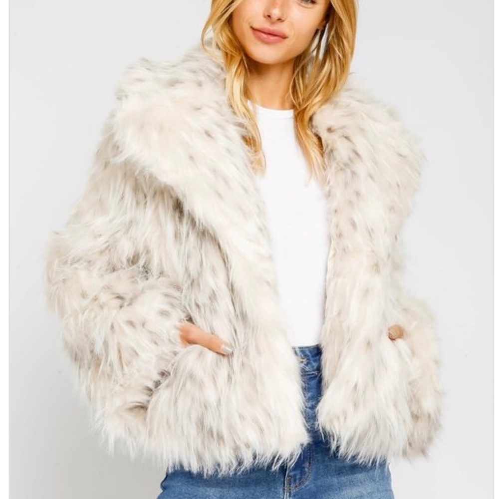 Spotted Faux Fur Coat